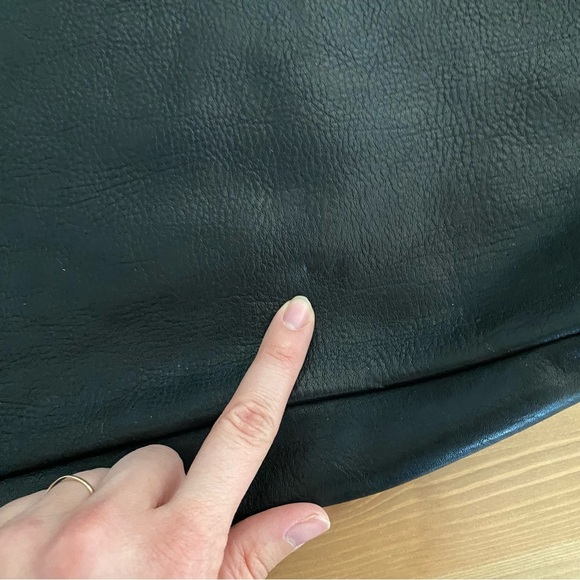 French Connection Black Leather Messenger Bag Adjustable Strap Unisex - Picture 11 of 15